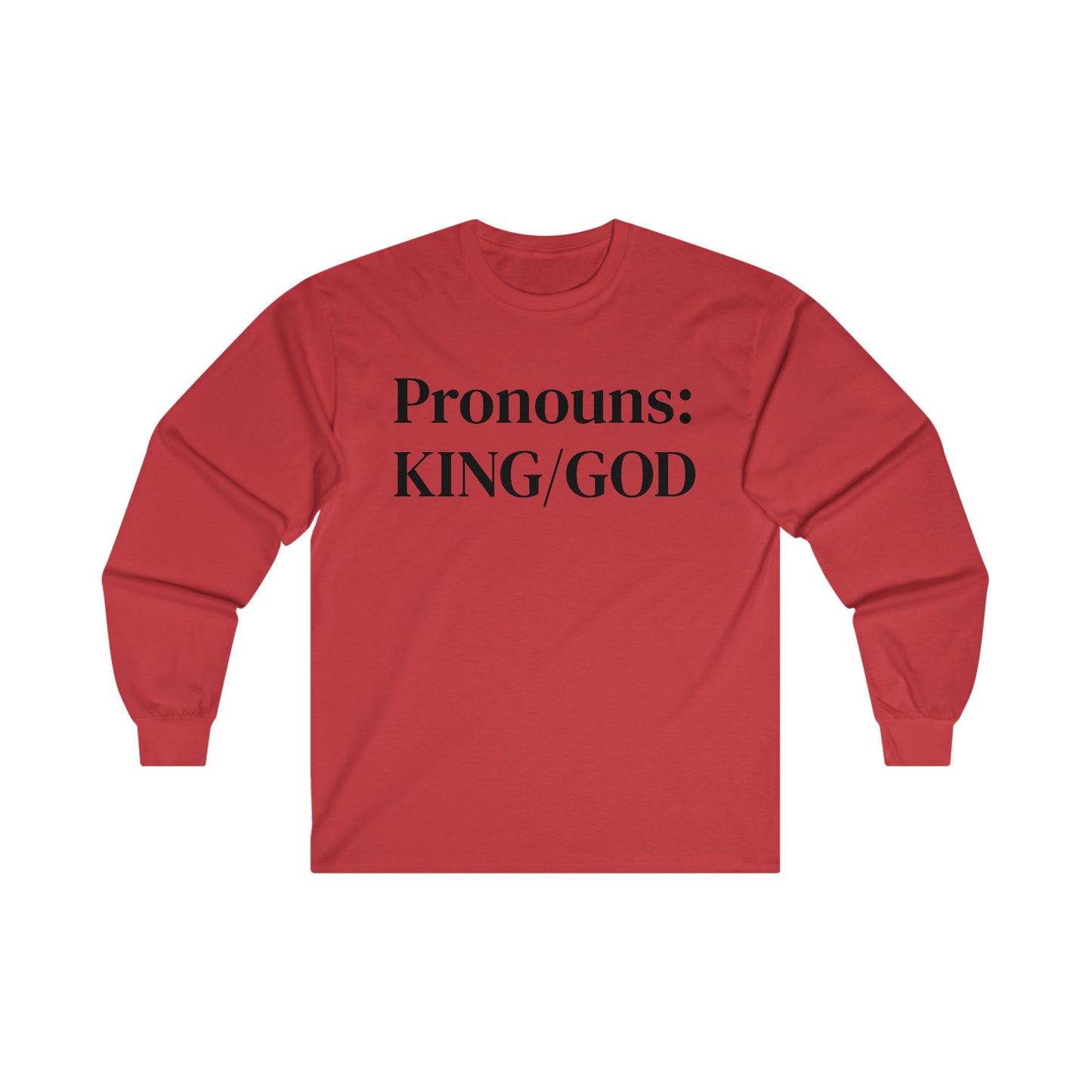Mens PRONOUNS Ultra Cotton Long Sleeve Tee