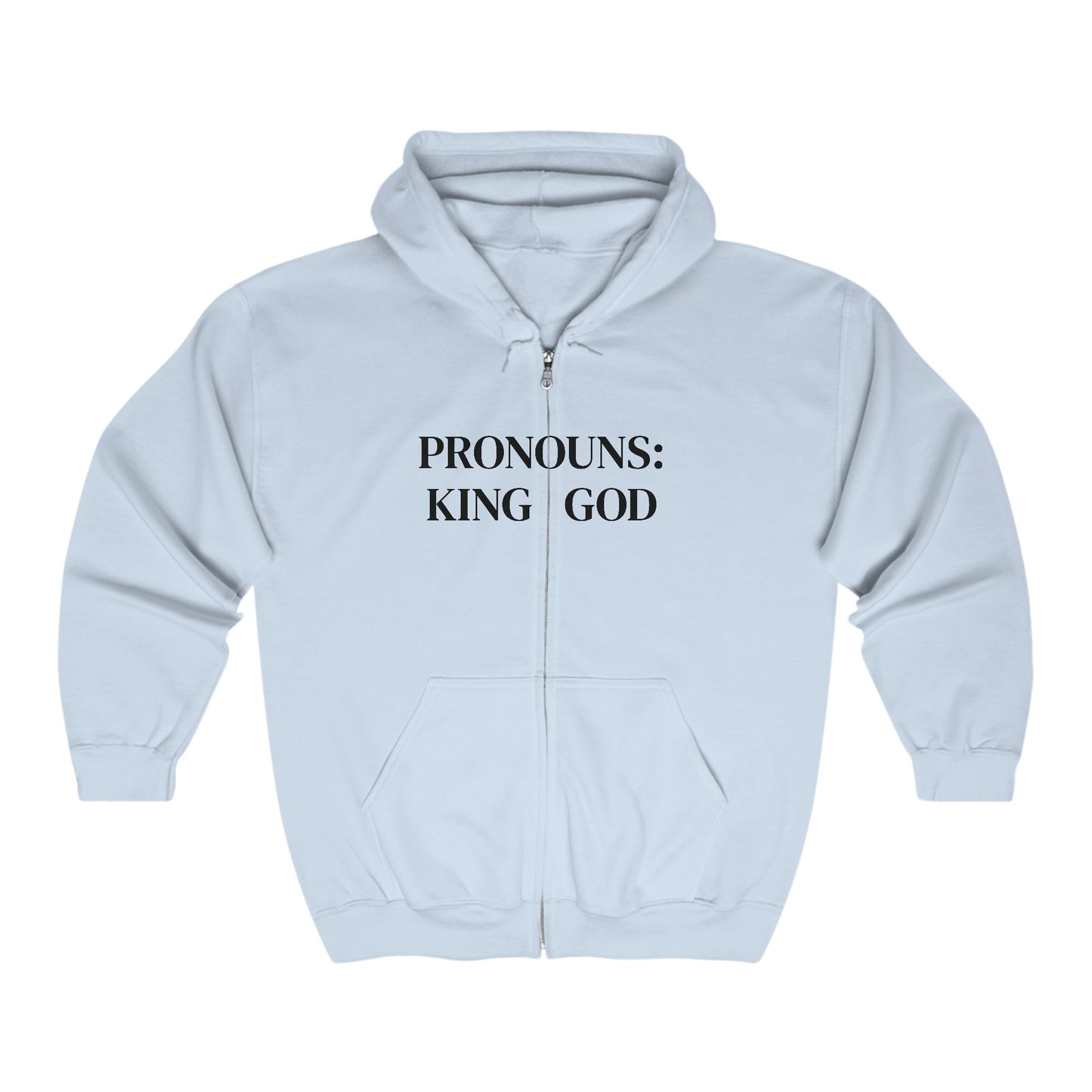 Mens PRONOUNS Heavy Blend™ Full Zip Hooded Sweatshirt